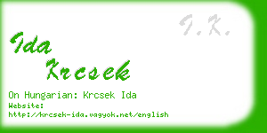 ida krcsek business card